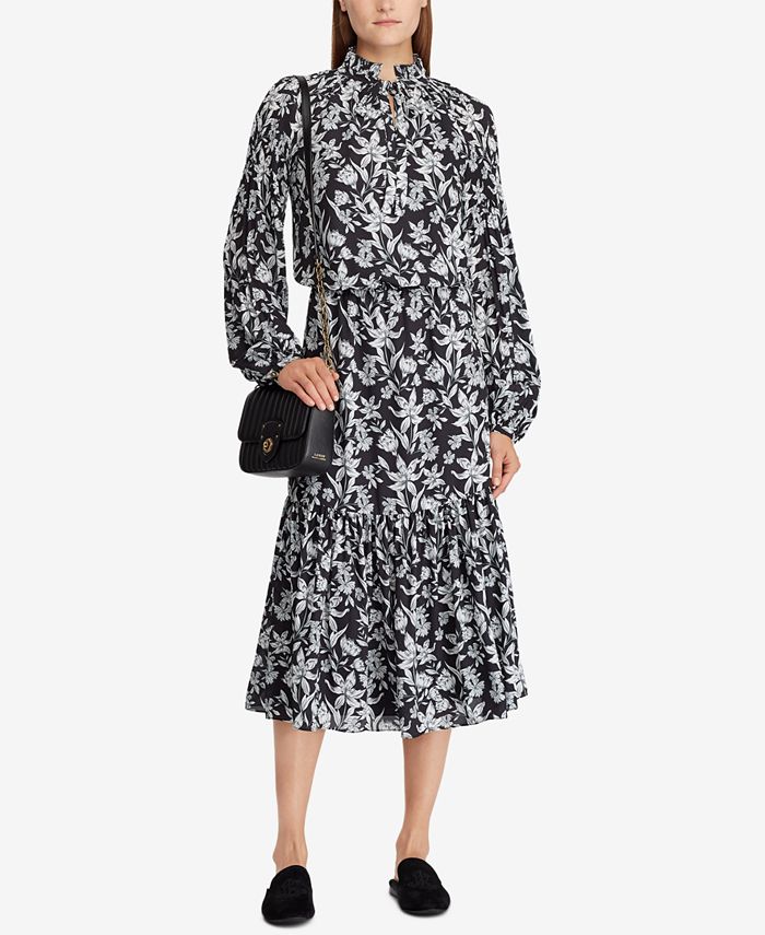 Lauren Ralph Lauren Floral-Print Georgette Midi Dress - Macy's