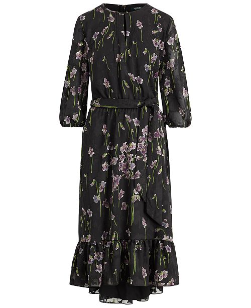 Lauren Ralph Lauren Floral-Print Jacquard Dress & Reviews - Dresses ...