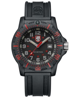 Luminox Men's 8895 Black OPS Red Accent Dial Rubber Strap Watch
