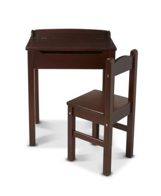 Wooden Lift-Top Desk &amp; Chair - Espresso