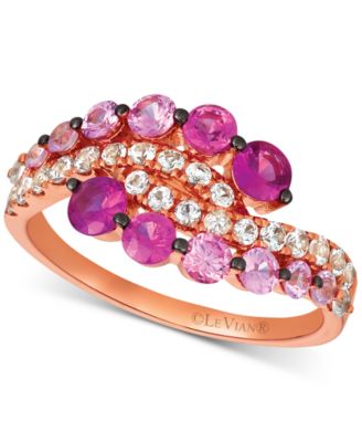 Le Vian - Ruby (1/3 ct. t.w.), Pink Sapphire (7/8 ct. t.w.) & White Sapphire (1/2 ct. t.w.) Ring in 14k Rose Gold