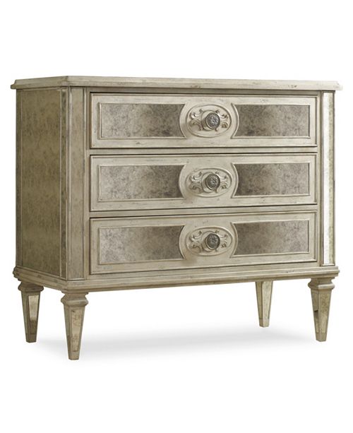 Furniture Gemma Three Drawer Antique Mirrored Chest Reviews
