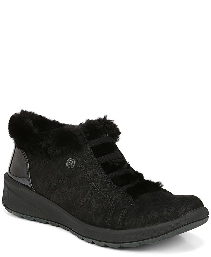 bzees golden fur trim washable slip on sneakers