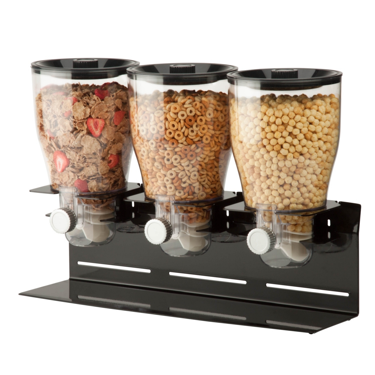 UPC 892583000177 product image for Zevro by Honey Can Do Commercial Plus Triple Canister Cereal Dispenser, Black | upcitemdb.com