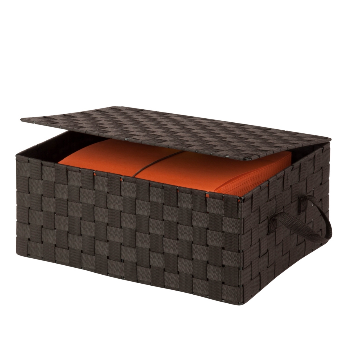 Espresso Storage Box with Hinged Lid - Brown