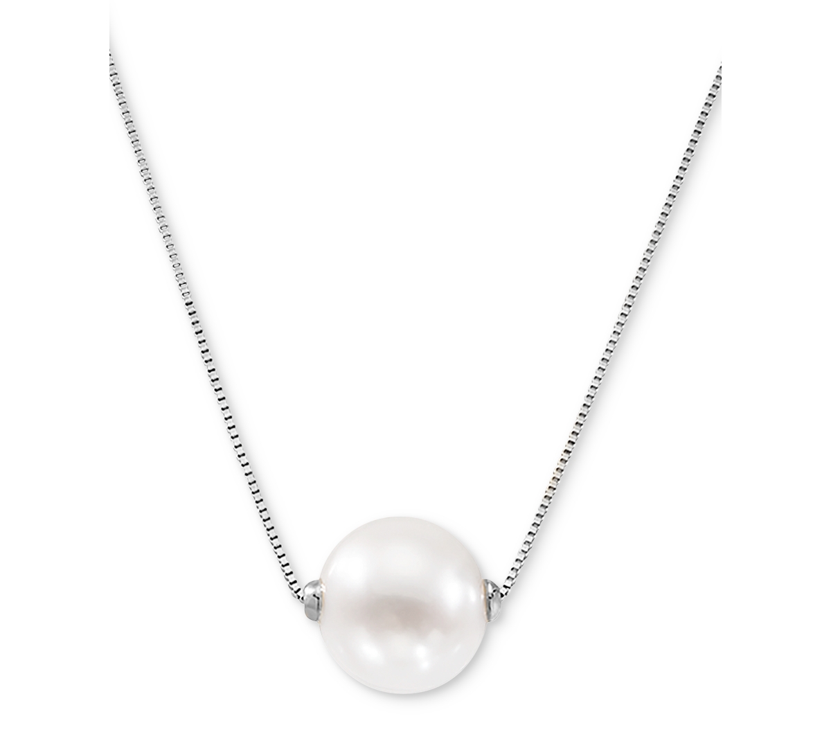 Cultured Freshwater Pearl (8-1/2mm) 18" Pendant Necklace in 14k Gold (Also in Pink Cultured Freshwater Pearl) - Rose Gold