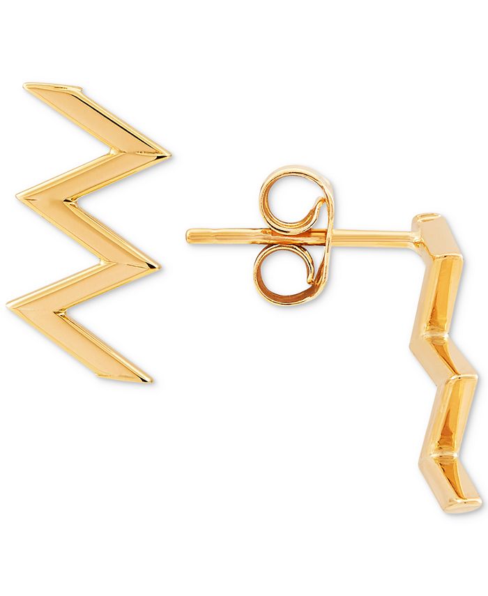 Italian Gold Zigzag Stud Earrings in 10k Gold Macy's