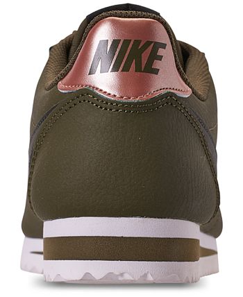 Women's nike classic cortez top leather metallic casual shoes