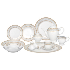 Lorren Home Trends Giada 57-pc Dinnerware Set, Service For 8 In Gold