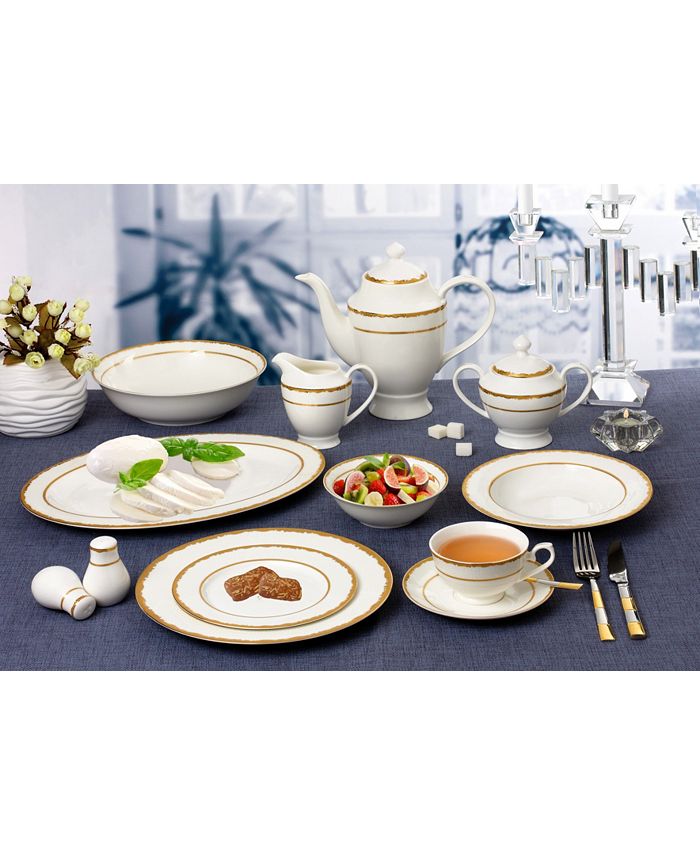 Lorren Home Trends Sonia 57PC Dinnerware Set, Service for 8 Macy's