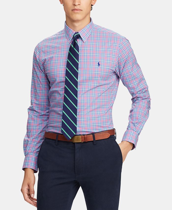 Ralph Lauren Men's Slim Fit Plaid Shirt Blue Size XX-Large