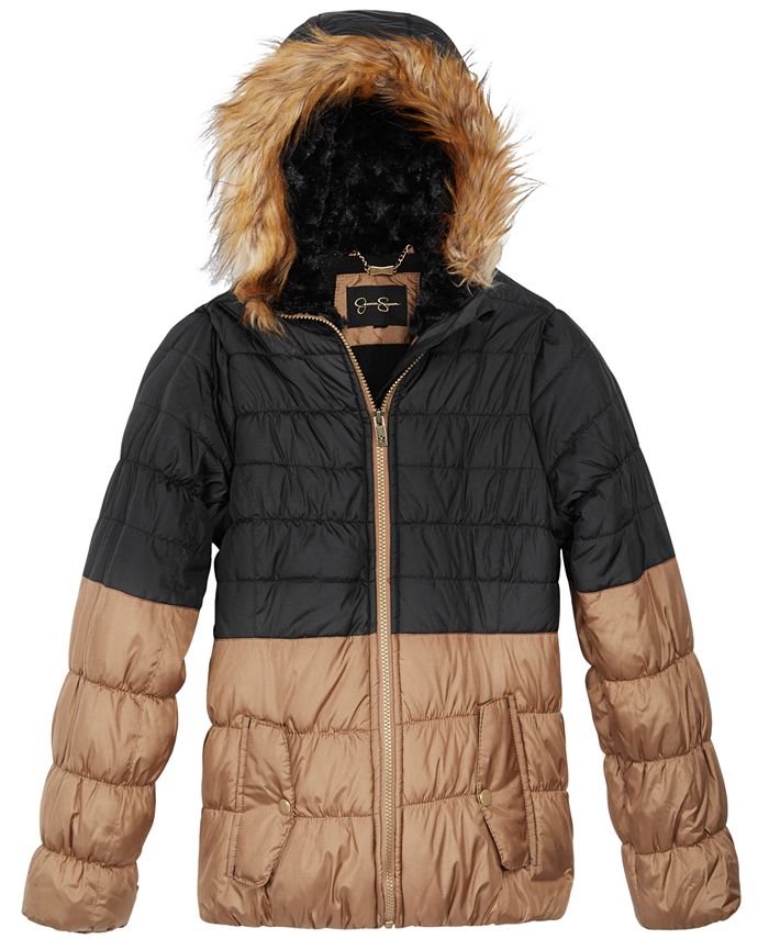 Jessica simpson cozy faux fur lined deals hooded jacket