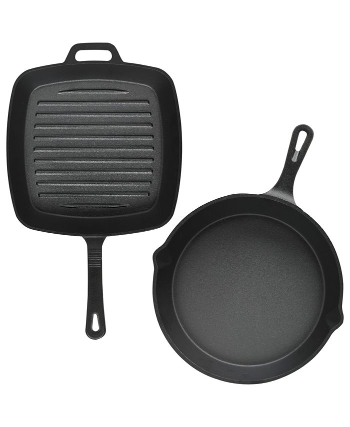 Sedona Cast Iron 10" Skillet & 10" Square Grill Set Macy's
