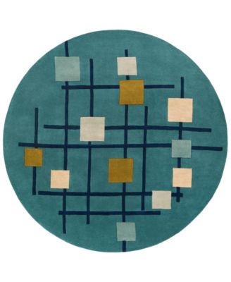 Livabliss - Forum FM-7201 Teal 6' Round Area Rug