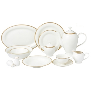 Lorren Home Trends Daisy 57-pc Dinnerware Set, Service For 8 In Gold