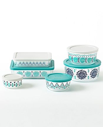 Pyrex 12-pc. Decorated Glass Storage Set, Created for Macy's - Macy's