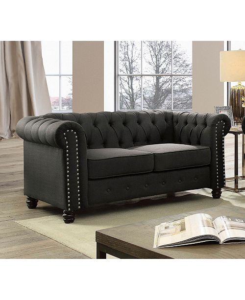 Furniture Of America Gabby Traditional Linen Loveseat Reviews Furniture Macy S