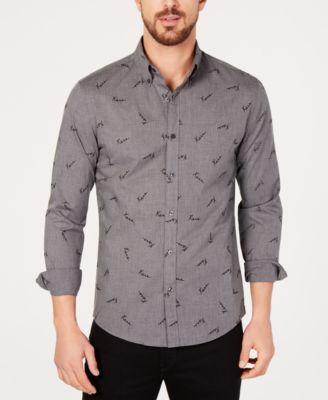 Michael Kors - Men's Men's Slim-Fit Script Logo-Print Shirt