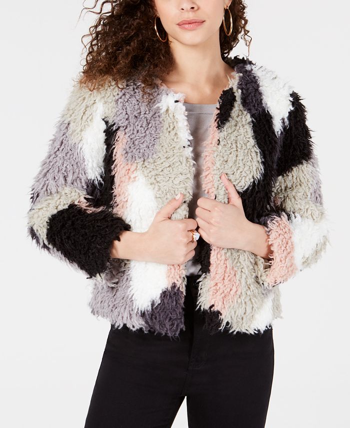 1 state faux deals fur jacket