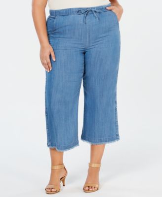 Style & Co - Plus Size Button-Cuff Cropped Pants