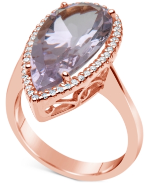 image of Amethyst (7 ct. t.w.) & Diamond (1/4 ct. t.w.) Ring in 14k Rose Gold