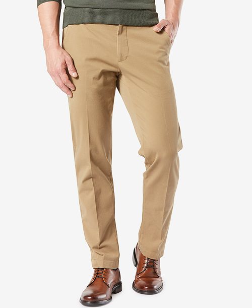 alfani Dockers Men's Workday Smart 360 Flex Straight Fit Khaki Stretch Pants Men's Fashion & Accessories