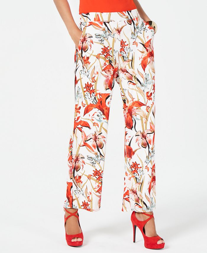 Thalia Sodi Printed Pull-On Pants, Created for Macy's - Macy's