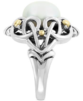 EFFY Collection - Cultured Freshwater Pearl (11mm) Statement Ring in Sterling Silver & 18k Gold Over Silver