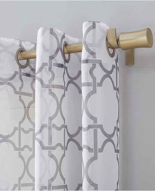 Lichtenberg No 918 Powell Trellis Sheer Grommet Curtain Panel 59