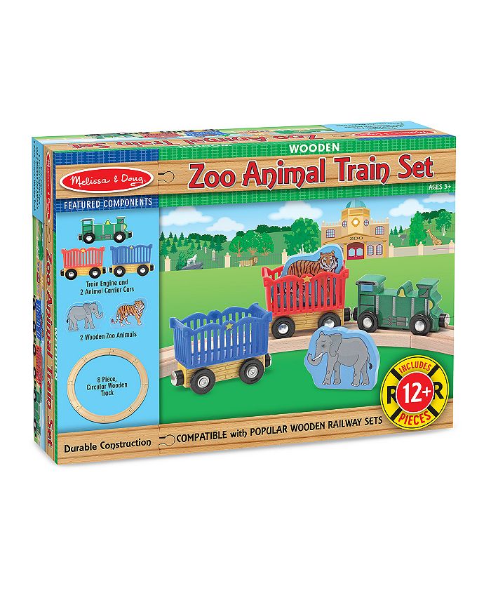 Melissa and doug zoo animal train set online