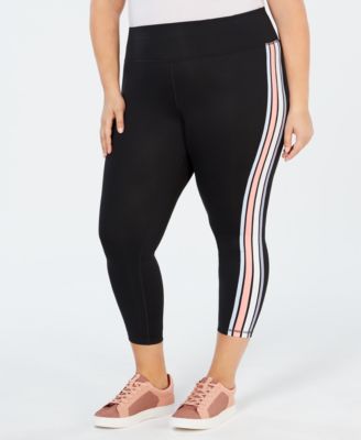 Ideology Plus Size Wavy-Stripe Cropped Leggings, Created for Macy's