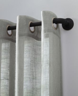 Slub Textured Linen Blend Grommet Top Curtain