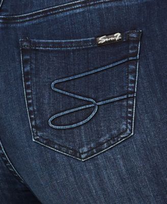Seven7 Jeans Plus Size Velvet-Stripe Skinny Jeans  