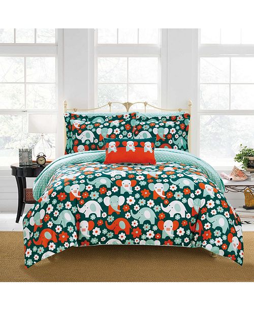 Chic Home Elephant Reprise 8 Piece Full Bed In A Bag Comforter Set