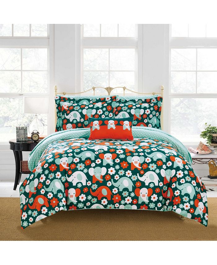 Chic Home - Elephant Reprise 8-Pc. Bed In a Bag Comforter Sets