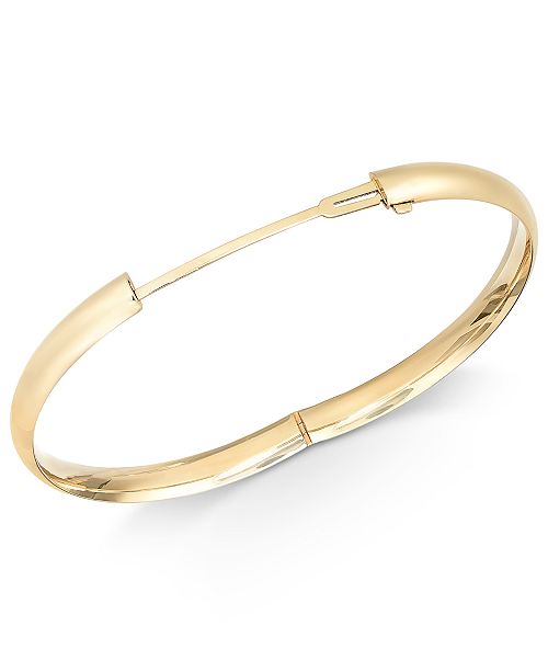 Macy's Polished Dome Bangle Bracelet in 14k Gold & Reviews Bracelets