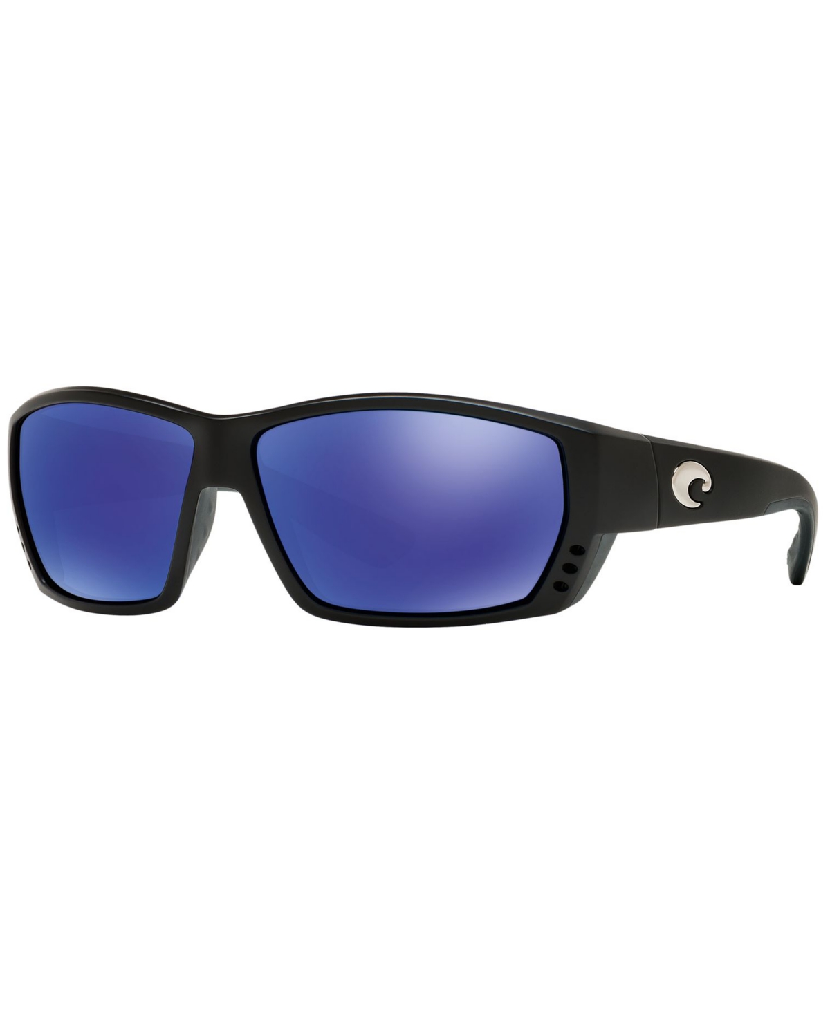 Costa Del Mar Polarized Sunglasses, Tuna Alley In Black Matte,blue Mirror Polar