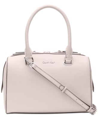 calvin klein mercy leather satchel