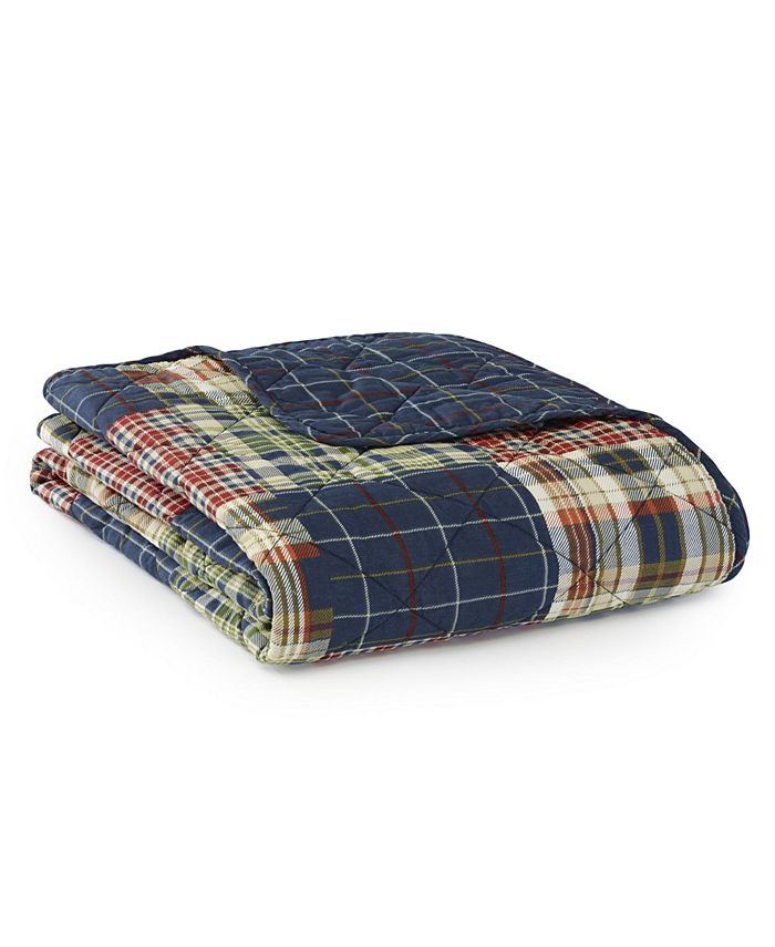 Eddie Bauer Madrona Blue Quilted Throw - Macy's