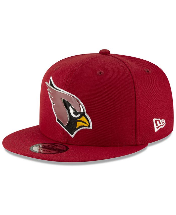 Arizona Cardinals Crest 9FIFTY Mens Snapback Hat (White/Red)