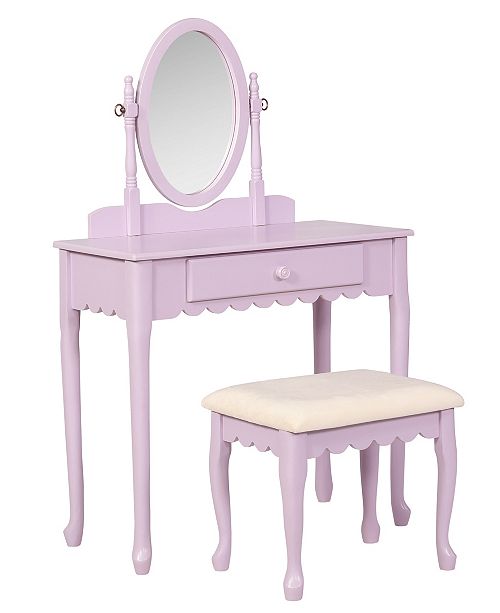 Linon Home Decor Ellie Lilac Youth Vanity Set Reviews Home