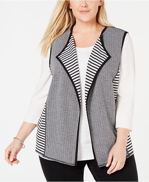 Alfred Dunner Plus Size Grand Boulevard Reversible Vest
