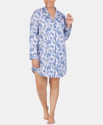 Lauren Ralph Lauren - Plus Size Printed Cotton Sleepshirt