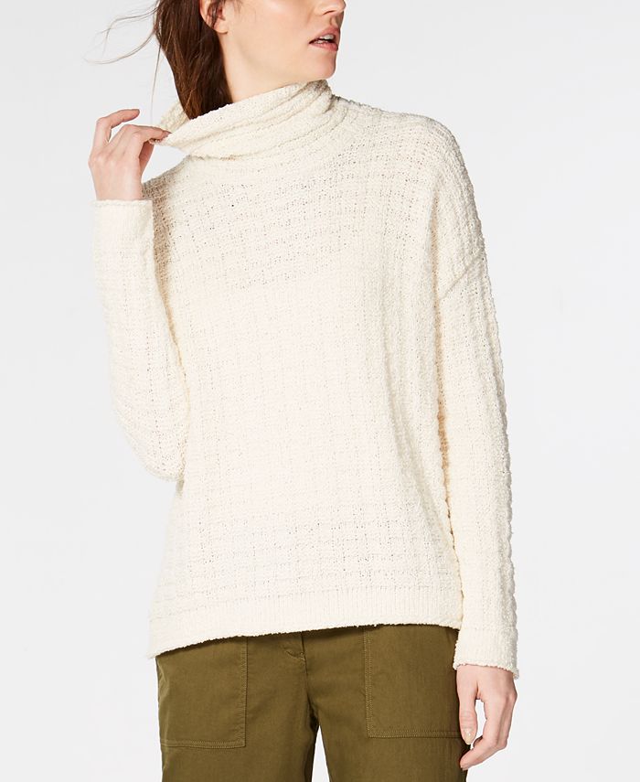 Eileen Fisher Organic Cotton Funnel-Neck Sweater & Reviews - Sweaters ...