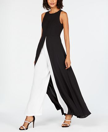 Adrianna Papell Colorblocked Overlay Jumpsuit - Macy's