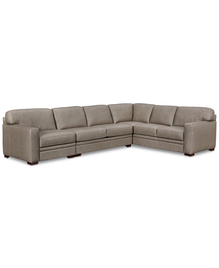 Furniture CLOSEOUT! Avenell 3Piece Leather Sectional Sofa with Chair