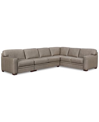Furniture - 3-Piece Leather Sectional with Chair