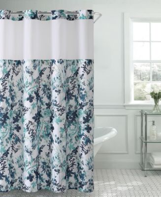 Hookless Water Color Floral 3-in-1 Shower Curtain - Macy's