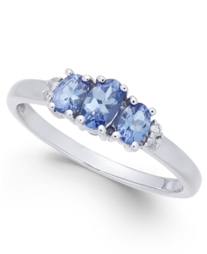 image of Tanzanite (5/8 ct. t.w.) & Diamond Accent Ring in 14k White Gold