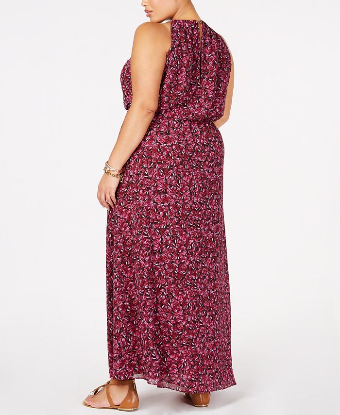Michael Kors Plus Size Butterfly-Print Maxi Dress, Created for Macy's ...